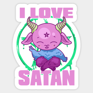 I Love Satan Sticker